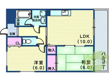 FLAT6(2LDK/2階)の間取り写真