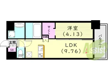 東海道本線 西宮駅(ＪＲ) 徒歩7分 7階建 築2年(1LDK/5階)の間取り写真