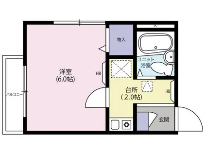レディオ洗足池(1K/3階)の間取り写真