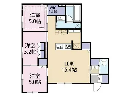 TSハイム 碑文谷(3LDK/1階)の間取り写真