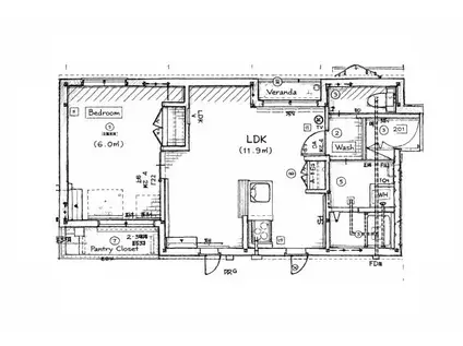 アプリコットフィズ(1LDK/2階)の間取り写真