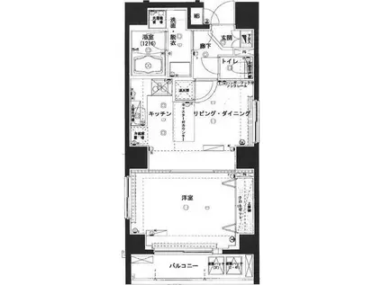 ハーモニーレジデンス浅草(1LDK/4階)の間取り写真