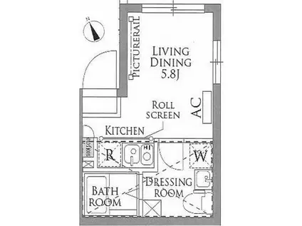 グランツ文京湯島(ワンルーム/5階)の間取り写真