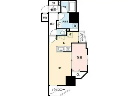 マイナビSTAY浅草蔵前(1LDK/4階)の間取り写真