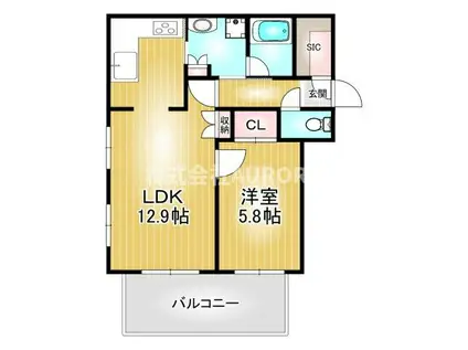 東京地下鉄日比谷線 入谷駅(東京) 徒歩5分 10階建 築14年(1LDK/10階)の間取り写真