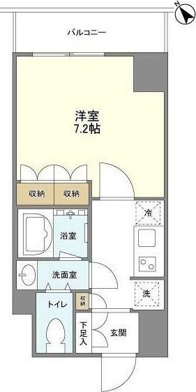KURAMAE214(1K/6階)の間取り写真