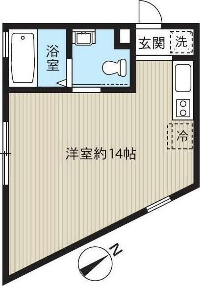 レピュア南千住レジデンスⅡ(ワンルーム/2階)の間取り写真