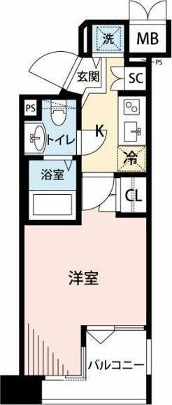 ガーラ文京本郷台(1K/7階)の間取り写真