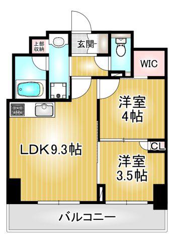 ONE ROOF RESIDENCE ASAKUSABASH(2DK/3階)の間取り写真