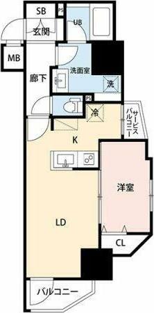 LUNIQ新御徒町Ⅰ(1LDK/7階)の間取り写真