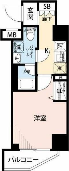 メインステージ浅草Ⅱ(1K/4階)の間取り写真