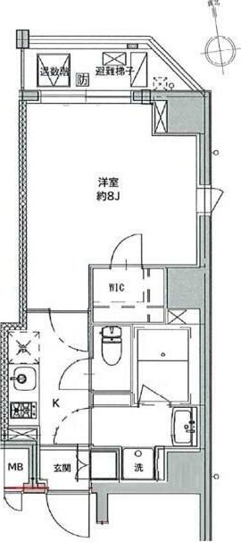 CREALPREMIER浅草橋(1K/7階)の間取り写真