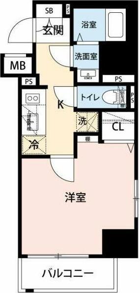 クレヴィスタ元浅草(1K/7階)の間取り写真