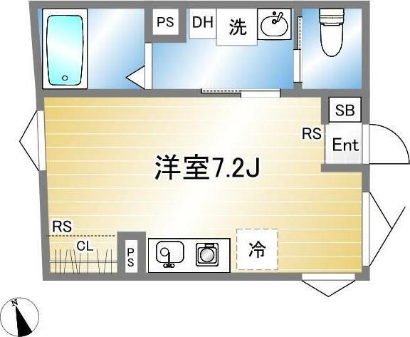 グランクオール浅草(ワンルーム/1階)の間取り写真