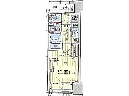 プレサンス千種アイル(1K/2階)の間取り写真