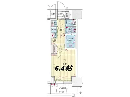 プレサンス広小路通今池(1K/6階)の間取り写真