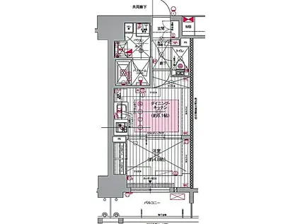 プレサンスロジェ名古屋駅GATEFRONT(1DK/8階)の間取り写真