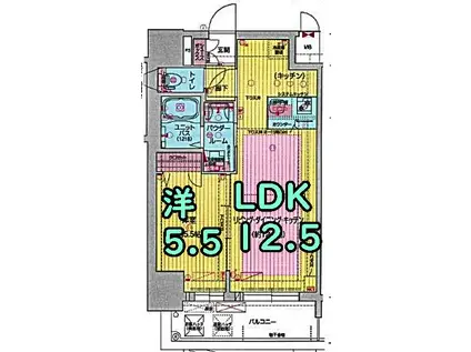 プレサンス新栄アーバンフロー(1LDK/8階)の間取り写真