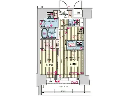 プレサンス丸の内アドブル(1LDK/7階)の間取り写真