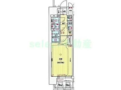 プレサンス大須観音ディオ(1K/4階)の間取り写真