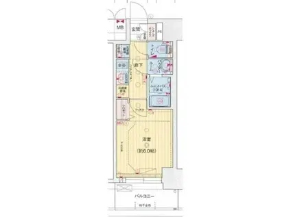 プレサンス名古屋ルーカス(1K/6階)の間取り写真