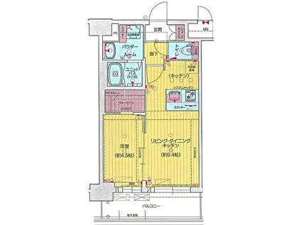 プレサンス太閤通ファシール(1LDK/9階)の間取り写真