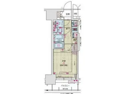 プレサンス葵デュリス(1K/3階)の間取り写真