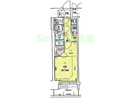 プレサンス名古屋グロウ(1K/3階)の間取り写真