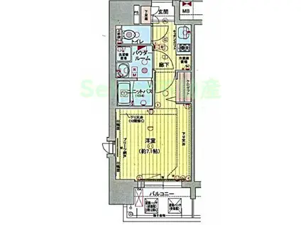プレサンス名古屋STATIONキュオル(1K/10階)の間取り写真
