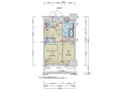 プレサンス高畑ルミア(1LDK/11階)の間取り写真