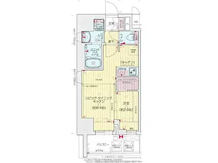 プレサンス鶴舞パークグラッド(1LDK/5階)の間取り写真