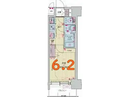 プレサンス千種駅前レイズ(1K/2階)の間取り写真