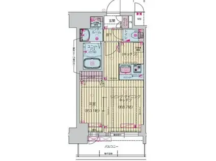 プレサンス桜山駅前アフォード(1LDK/2階)の間取り写真