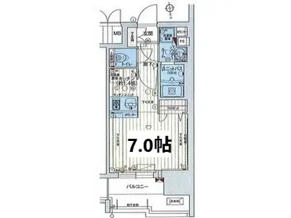 プレサンス鶴舞公園ウィズ(ワンルーム/12階)の間取り写真