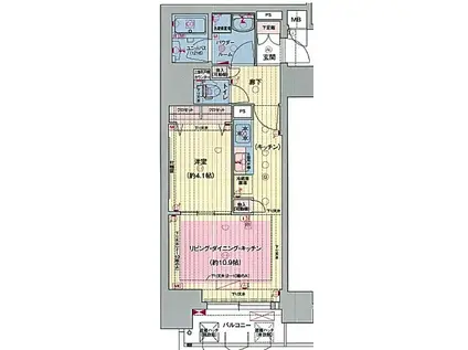 プレサンス広小路通葵(1LDK/6階)の間取り写真