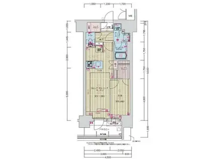 プレサンス丸の内サージュ(1LDK/2階)の間取り写真