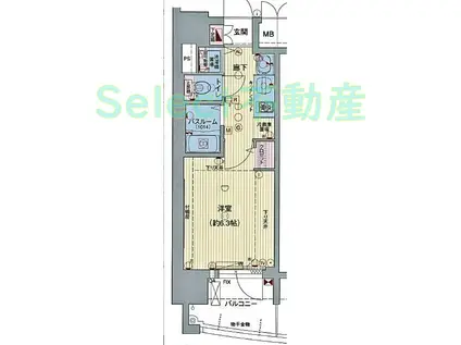 プレサンス桜通グレイス(1K/6階)の間取り写真