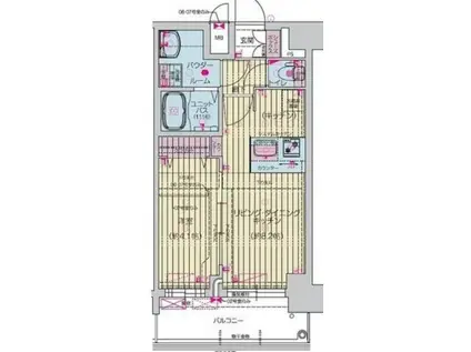 プレサンス桜山駅前アフォード(1LDK/14階)の間取り写真