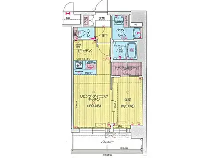 プレサンス太閤通ファシール(1LDK/11階)の間取り写真