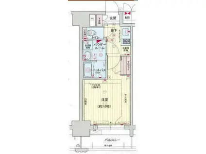 プレサンス名古屋STATIONキュオル(1K/2階)の間取り写真