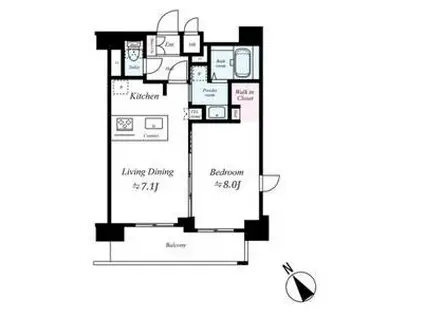 プレサンス鶴舞公園ウエスト(1LDK/14階)の間取り写真