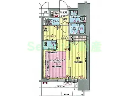 プレサンス栄フレイヤ(1LDK/3階)の間取り写真