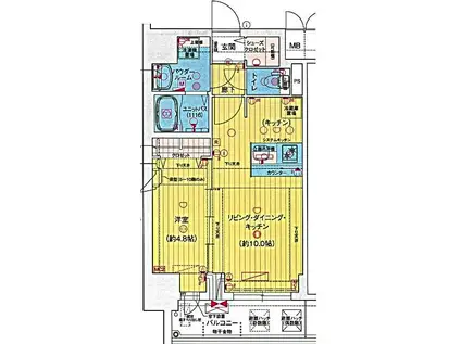 プレサンス広小路通今池(1LDK/9階)の間取り写真