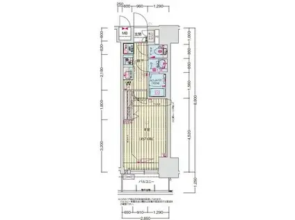 プレサンス上前津オレシア(1K/9階)の間取り写真