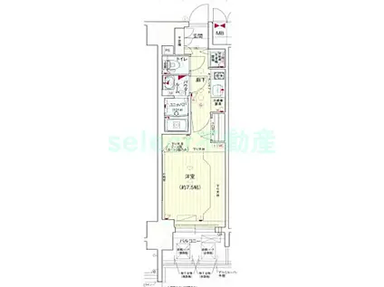 プレサンスジェネ葵(1K/8階)の間取り写真