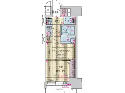 プレサンス名駅南エディフィス(1DK/14階)の間取り写真