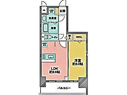 プレサンス上前津グレース(1LDK/4階)の間取り写真