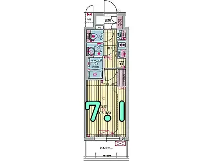 プレサンス上前津エレスタ(1K/6階)の間取り写真