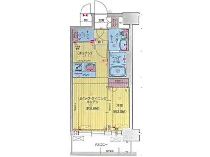 プレサンス太閤通ファシール(1LDK/11階)の間取り写真