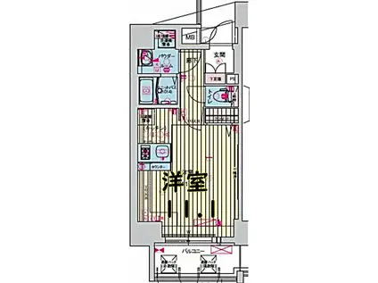 プレサンス鶴舞公園セラヴィ(1K/13階)の間取り写真